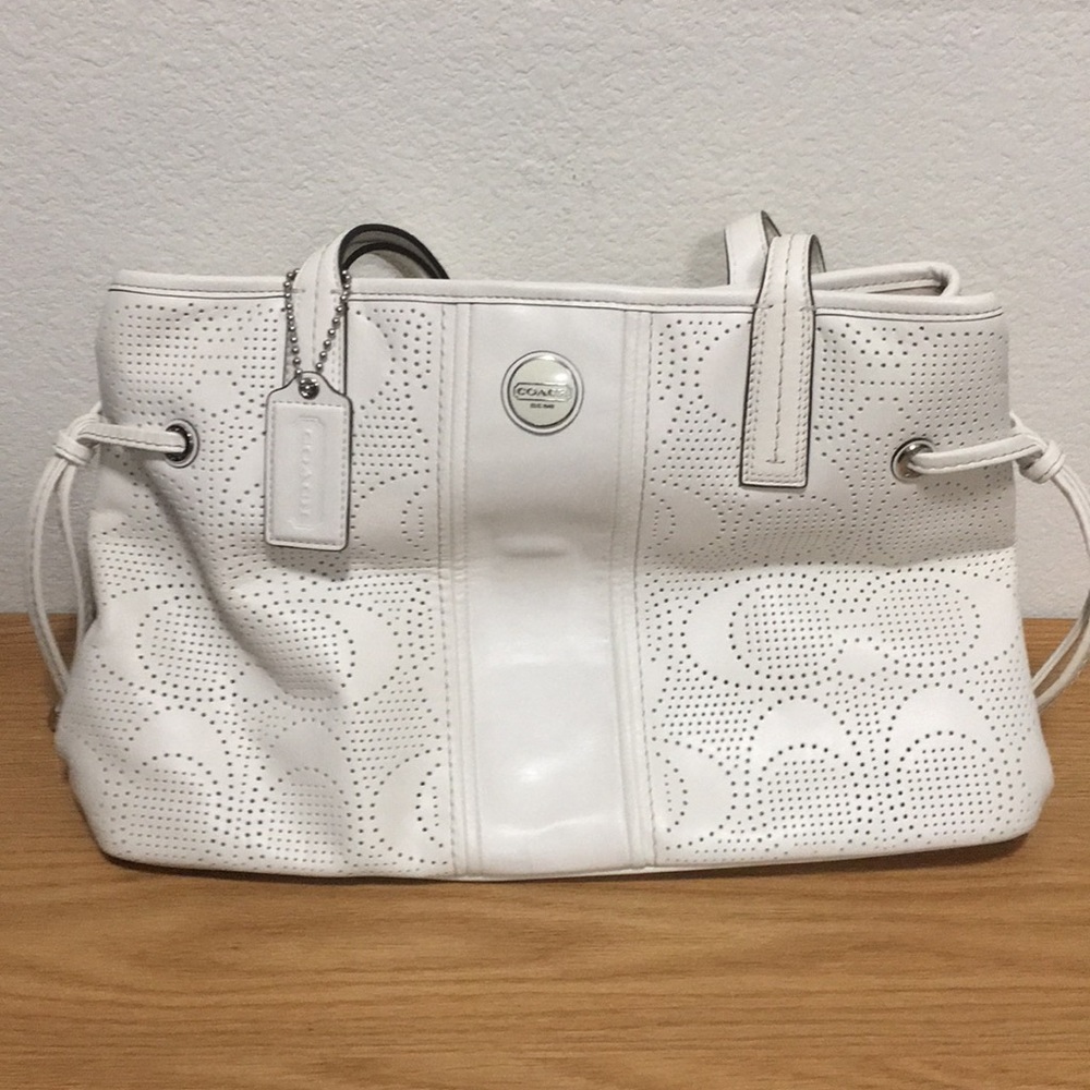 Coach White Tote Bag